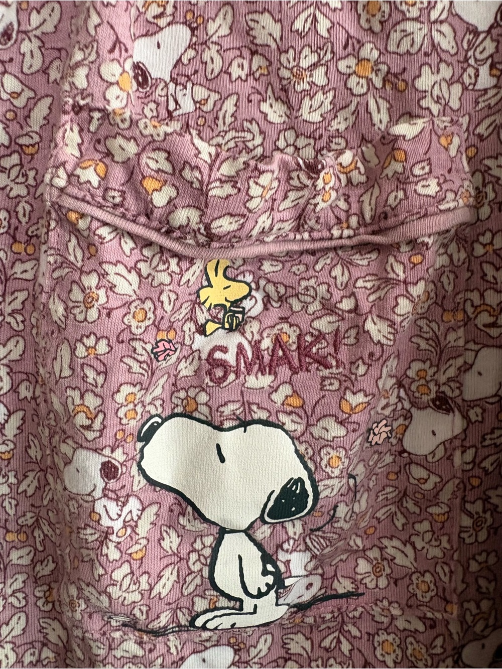 Peanuts women'secret Snoopy pajamas sleepwear pink floral comfy cozy M - Picture 5 of 9